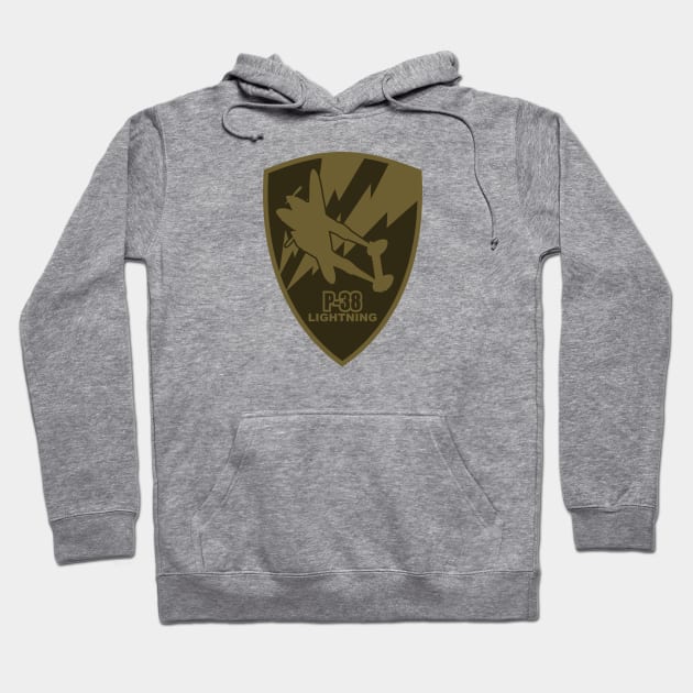 P-38 Lightning Patch Hoodie by Tailgunnerstudios